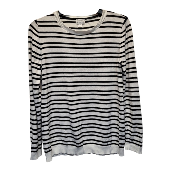 Market & Spruce Black and White Crew Neck Sweater - Size S - Picture 1 of 5